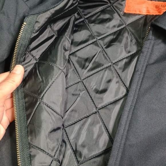 Red Kap Work Jacket Quilted Dark Blue Zip JT22BK Size Large - Picture 2 of 4